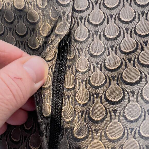 Alfani Ankle Pants Woman's 10 (9" Rise) Brown Geometric Tear Drops Elastic Waist - Picture 4 of 14